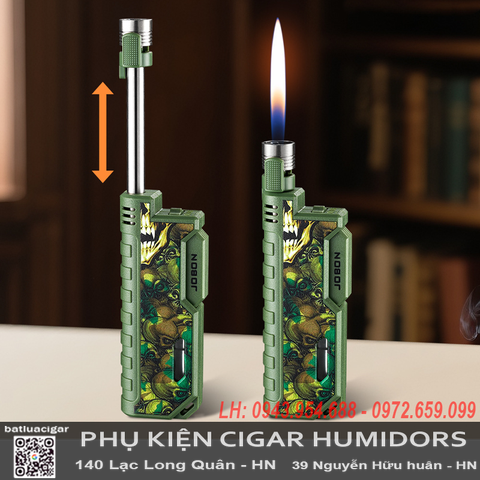 Bật lửa hút tẩu Jobon ZB196 chính hãng – Nhìn rõ gas, thu ngắn kéo dài linh hoạt, chỉnh lửa dễ dàng, bền đẹp