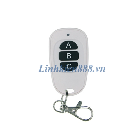 Remote điều khiển RF 315Mhz, 3 phím ABC, vỏ nhựa, khoảng cách 50m