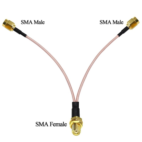 Cáp chuyển SMA Female sang 2 đầu SMA male RG316 10cm