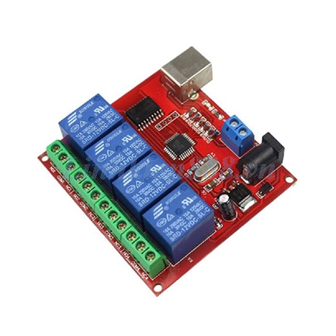 Relay 4 Kênh 12V Điều Khiển Qua Cổng USB