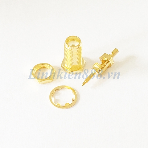 Đầu nối RP-SMA female hàn cáp RG174, RG316 RG113