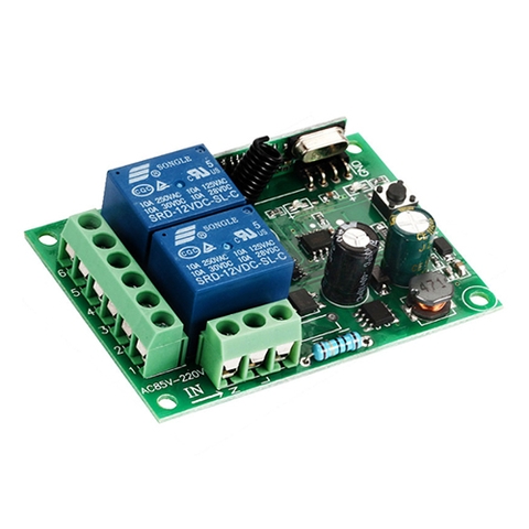 Mạch Điều Khiển RF 433MHz 2 Relay 250VAC - Học Lệnh