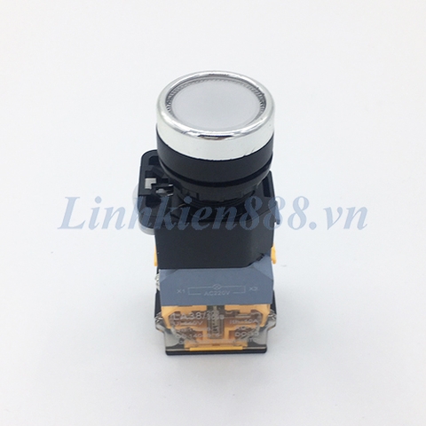 Công tắc nhấn có đèn tự giữ 220V LA38-DT màu trắng