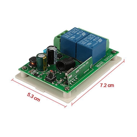 Mạch Điều Khiển RF 433MHz 2 Relay 250VAC - Học Lệnh