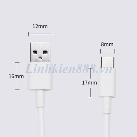 Cáp nguồn USB sang Type-C màu đen