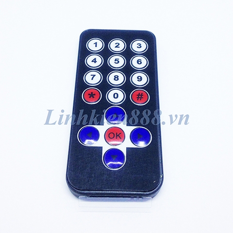 Điều khiển xa hồng ngoại màu đen loại bảng số ở trên