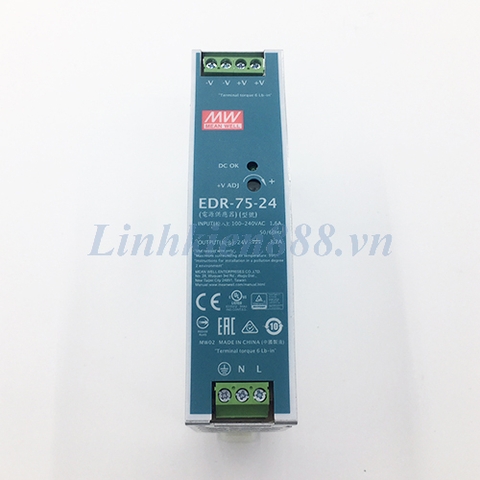 Nguồn Mean Well chính hãng EDR-75-24 24VDC 3A loại cài