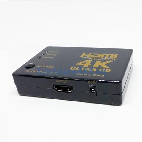 Bộ Gộp HDMI 3 In 1 (HDMI Switch 3x1) Hỗ Trợ 4K*2K Có Remote