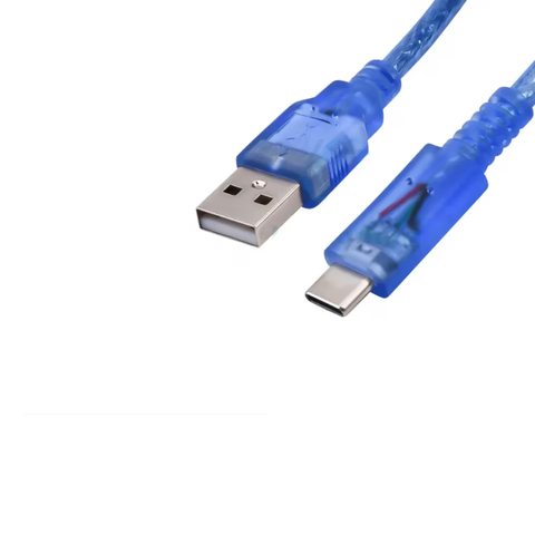 Cáp USB sang Type C màu xanh trong dài 30cm