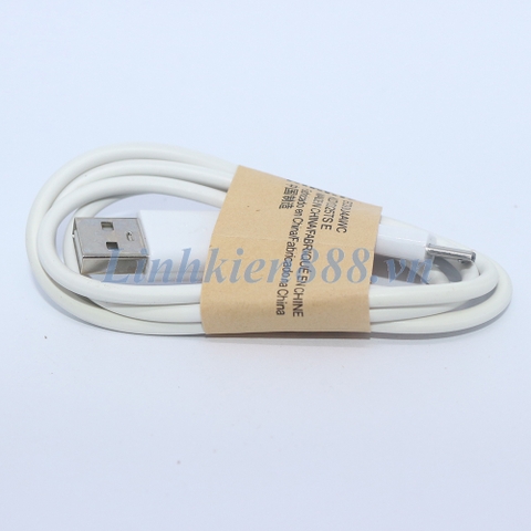 Cáp sạc điện thoại và data MicroUSB PVC màu trắng dài 1m