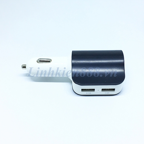 Sạc điện thoại dùng trên ô tô 2 đầu ra USB 1 đầu ra kiểu tẩu thuốc