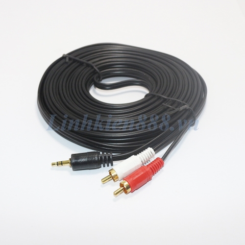 Cáp nối dài AV 2 đầu RCA đực 1 đầu Audio 3.5mm đực dài 10m