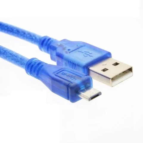 Cáp USB sang MicroUSB màu xanh trong dài 30cm