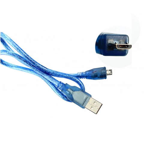 Cáp USB sang MicroUSB màu xanh trong dài 30cm