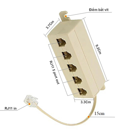 Đầu chia RJ11 1 ra 5