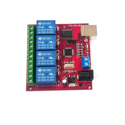 Relay 4 Kênh 12V Điều Khiển Qua Cổng USB
