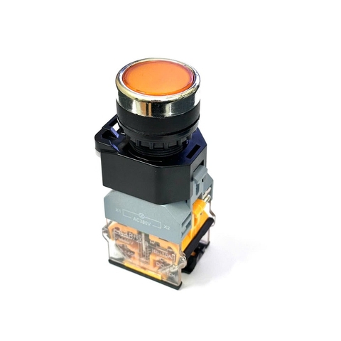 Nút nhấn có đèn 220V LA38-11DN màu vàng