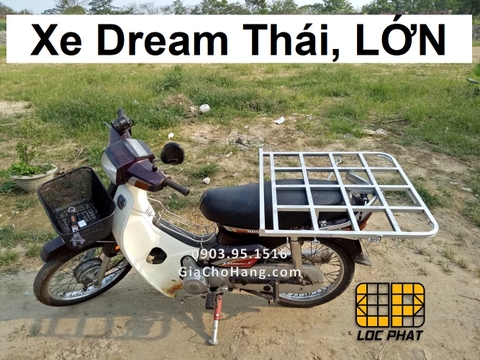 Giá chở hàng xe Dream, drim, rim Thái, loại lớn 70x70cm
