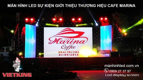 Màn hình led sân khấu P5 show giới thiệu thương hiệu Caffe Marina