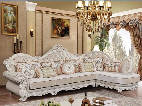 Sofa Vải Giả Da  Tân Cổ Điển 613-B