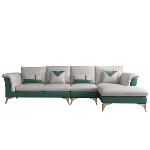 SOFA VẢI GIẢ DA CHÂN MẠ VÀNG 827