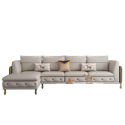 SOFA DA HIỆN ĐẠI TAY KIM LOẠI VÀNG 851