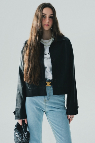 Cannes Leather Crop Jacket