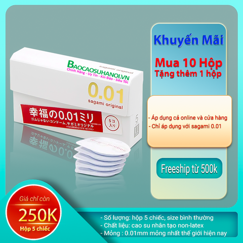Bao Cao Su Sagami Original 0.01 mm ( hộp 5 chiếc )