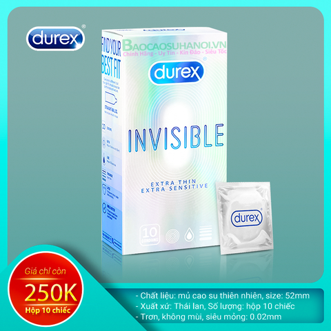 BAO CAO SU DUREX INVISIBLE SIÊU MỎNG MÀU TRẮNG CHÍNH HÃNG