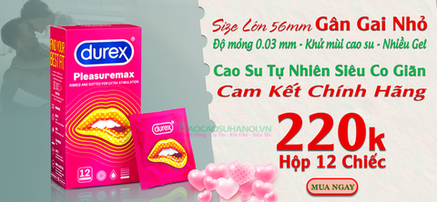 Bao Cao Su Durex Pleasuremax gân gai size 56mm