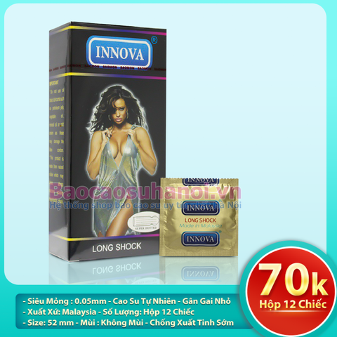 Bao Cao Su Innova Màu Đen Long Shock Hộp 12 Chiếc Chính Hãng