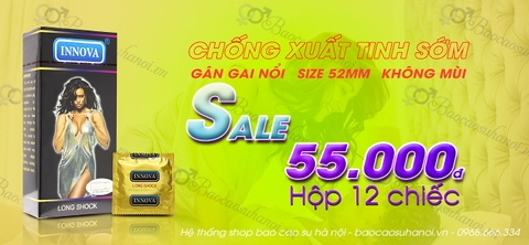 Bao Cao Su Innova Màu Đen Long Shock Hộp 12 Chiếc Chính Hãng