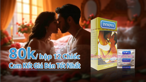 Bao Cao Su Innova Long Shock Màu Vàng Dotted & Ribbed Hộp 12 Chiếc