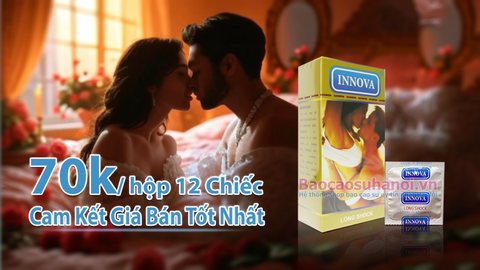 Bao Cao Su Innova Long Shock Màu Vàng Dotted & Ribbed Hộp 12 Chiếc