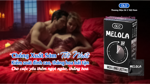 Bao Cao Su OLO Melola Mã M49GSt Size Nhỏ 49mm Gân Gai Chống Xuất Tinh Sớm Hương Dâu Hộp 12 Chiếc