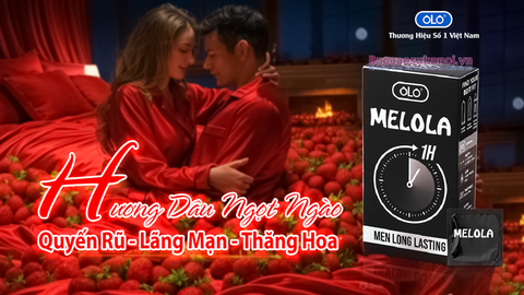 Bao Cao Su OLO Melola Mã M49GSt Size Nhỏ 49mm Gân Gai Chống Xuất Tinh Sớm Hương Dâu Hộp 12 Chiếc