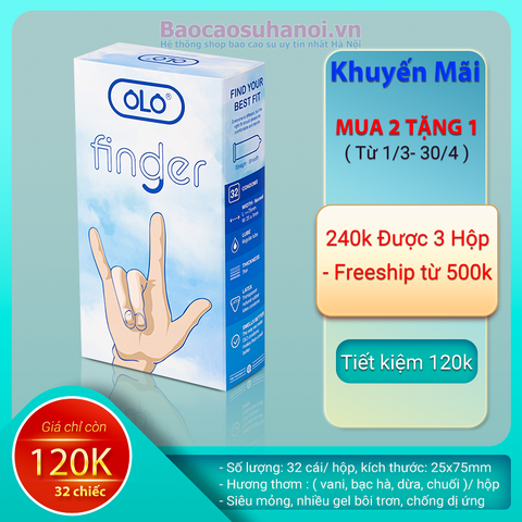 Bao Cao Su Ngón Tay OLO FINGER Hộp 32 Chiếc Cao Cấp