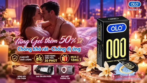 Bao Cao Su OLO 0.01 Size 52mm Siêu Mỏng, Hương vani Hộp 8 Chiếc