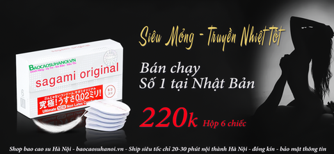Bao Cao Su Sagami original 0.02mm Siêu Mỏng Non Latex Hộp 6 Chiếc