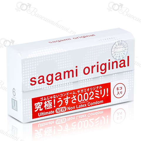 Bao Cao Su Sagami original 0.02mm Siêu Mỏng Non Latex Hộp 6 Chiếc