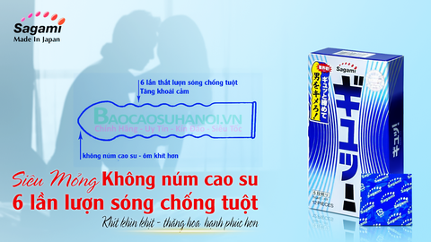 Bao Cao Su Sagami Six Fit V Tight Fit Ôm Sát, Lượn Sóng