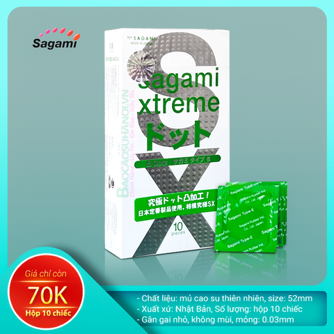 Bao Cao Su Sagami Type E White Box Gân Gai Nhỏ