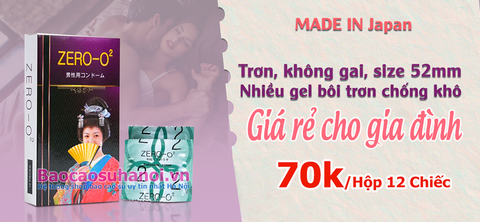 Bao Cao Su Zero O2 Siêu Mỏng Nhật Bản