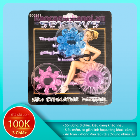 Bộ 3 Vòng Đeo Dương Vật Silicon Penis Ring Màu Sắc Chống Xuất Tinh Sớm Cho Nam