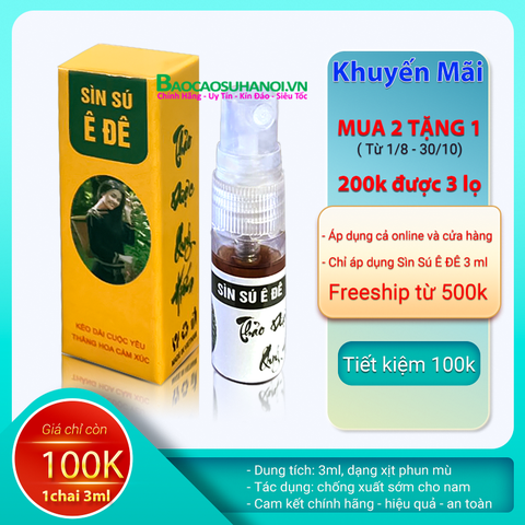 Chai Xịt Sìn Sú Ê Đê Dạng Nước 3ml Thảo Dược Chống Xuất Tinh Sớm