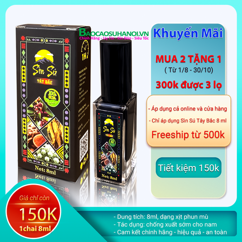 Chai Xịt Sìn Sú Tây Bắc 8 Ml Chống Xuất Tinh Sớm