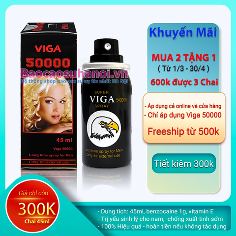 Thuốc Xịt Super Viga Spray 50000 Chống Xuất Tinh Sớm