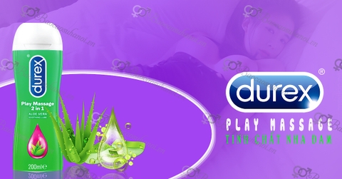 Gel Bôi Trơn Durex Play Massage 2 in 1 Aloe Vera Soothing Lube Nha Đam 200ml