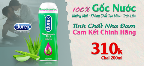 Gel Bôi Trơn Durex Play Massage 2 in 1 Aloe Vera Soothing Lube Nha Đam 200ml