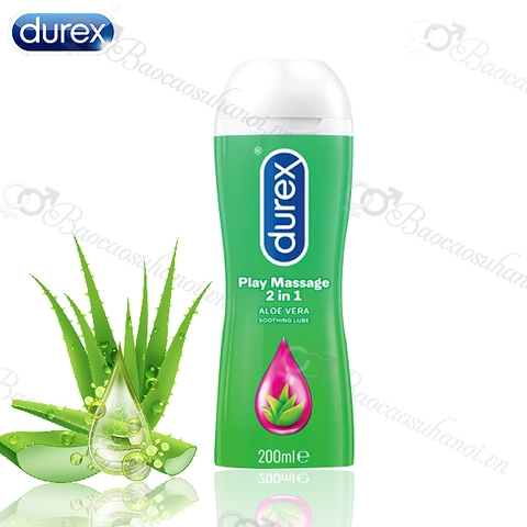Gel Bôi Trơn Durex Play Massage 2 in 1 Aloe Vera Soothing Lube Nha Đam 200ml